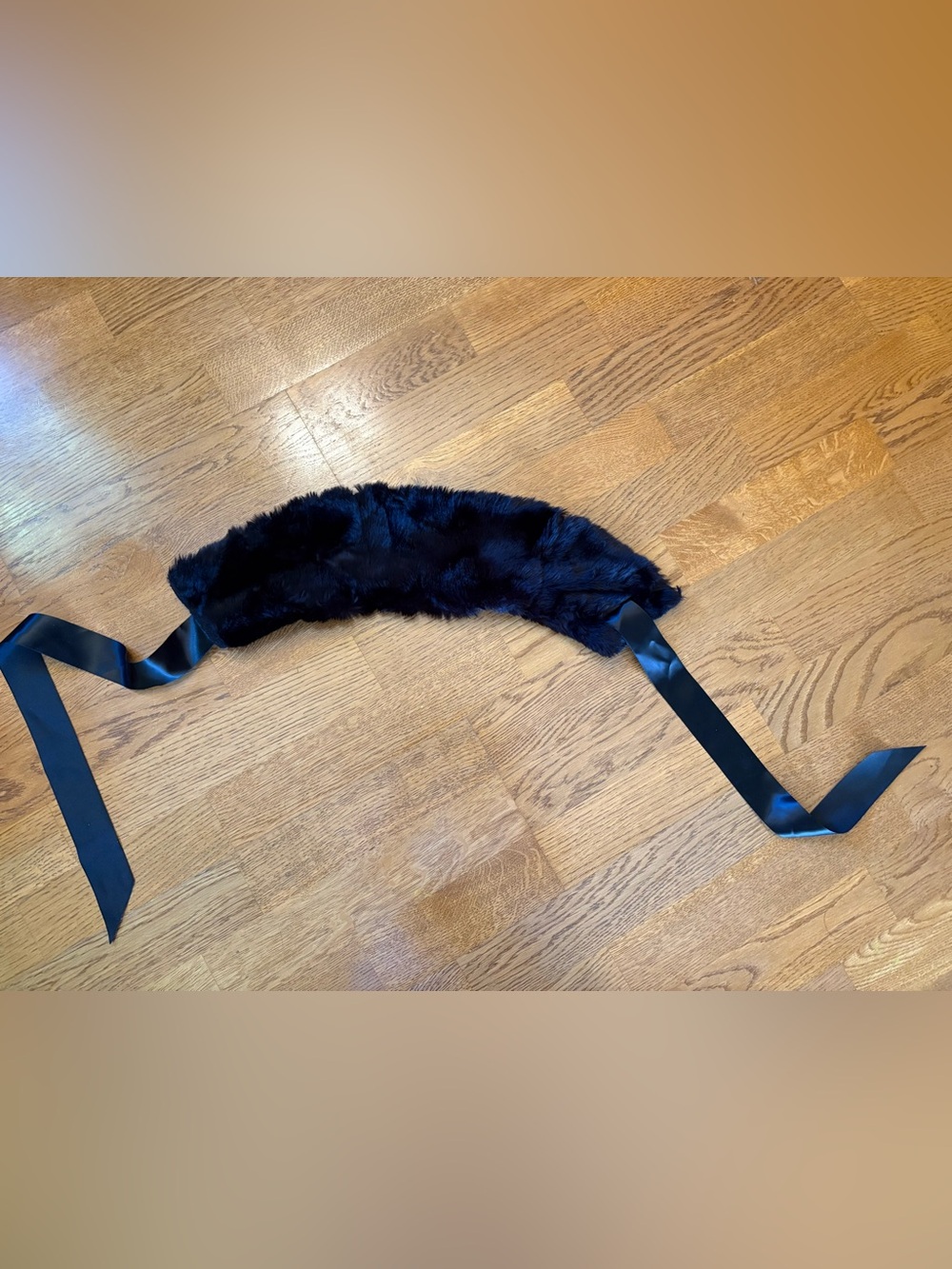 Weissman Black Faux Fur Collar with satin ribbon from Ain’t Misbehavin’ costume